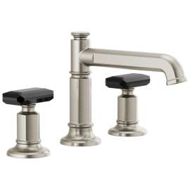 1.5 GPM Widespread Lavatory Faucet with Column Spout and without Handles in Luxe Nickel Finish