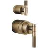 Pressure Balance Valve Trim T-Lever Handle Kit in Luxe Gold