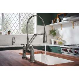 62274LF-SS-M Rook 1.8 GPM Articulating Bridge Faucet in Stainless Finish