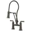 1.8 GPM Articulating Bridge Faucet with Finished Hose in Luxe Steel Finish