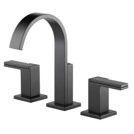 65380LF Widespread Bathroom Faucet with Lever Handles in Matte Black