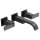 65880LF Wall Mount Bathroom Faucet with Lever Handles and Solar Gray Glass Accents in Matte Black