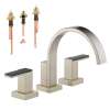 Roman Tub Trim Kit with Handles and Solar Gray Glass Accents in Brushed Nickel