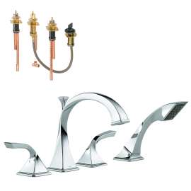 Roman Tub Trim Kit With Hand Shower in Polished Chrome