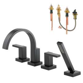 Siderna Roman Tub Trim Kit With Handles And Hand Shower