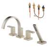 Roman Tub Trim Kit With Handles and Hand Shower in Brushed Nickel