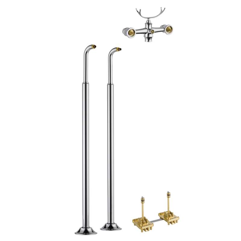 Brizo Baliza 2 Handle Floor Mount Tub Filler Trim Kit With Risers In Brizo Baliza 2 Handle Floor Mount Tub Filler Trim Kit With Risers