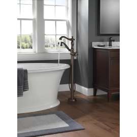 Two-Handle Tub Filler Trim Kit With Lever Handles in Venetian Bronze