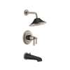 Rook Tub and Shower Faucet Trim in Luxe Nickel/Matte Black