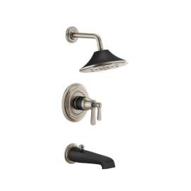 Rook Tub and Shower Faucet Trim in Luxe Nickel/Matte Black