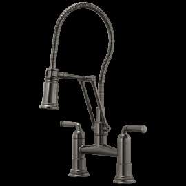 Brizo Rook(R): Articulating Bridge Faucet with Finished Hose, 62174LF-SL