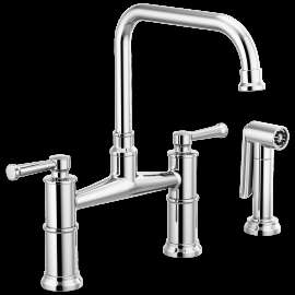 Brizo Artesso(R): Bridge Faucet with Side Sprayer, 62525LF-PC