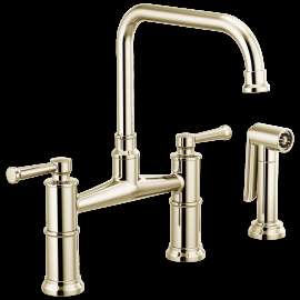 Brizo Artesso(R): Bridge Faucet with Side Sprayer, 62525LF-PN