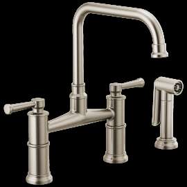 Brizo Artesso(R): Bridge Faucet with Side Sprayer, 62525LF-SS