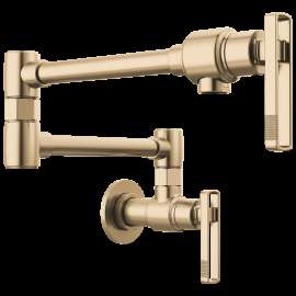 Brizo Kintsu(R): Wall Mount Pot Filler with Knob Handle, 62807LF-GL-L