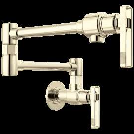 Brizo Kintsu(R): Wall Mount Pot Filler with Knob Handle, 62807LF-PN-L