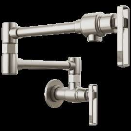 Brizo Kintsu(R): Wall Mount Pot Filler with Knob Handle, 62807LF-SS-L