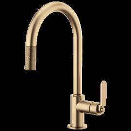 Brizo Litze(R): Pull-Down Faucet with Arc Spout and Industrial Handle, 63044LF-GL