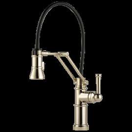 Brizo Artesso(R): Single Handle Articulating Kitchen Faucet, 63225LF-PN