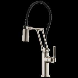 Brizo Litze(R): Articulating Faucet with Knurled Handle, 63243LF-SS