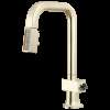 Brizo Frank Lloyd Wright(R): Pull-Down Prep Faucet with Square Spout and Wood/Concrete Wand - Less Handle, 63923LF-PNWDLHP