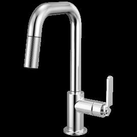 Brizo Litze(R): Pull-Down Prep Faucet with Square Spout - Industrial Handle, 63954LF-PC