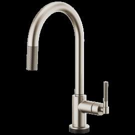 Brizo Litze(R): SmartTouch(R) Pull-Down Kitchen Faucet with Arc Spout and Knurled Handle, 64043LF-SS