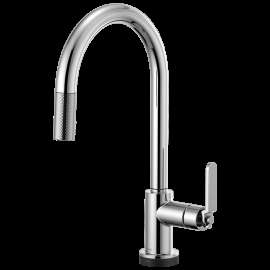 Brizo Litze(R): SmartTouch(R) Pull-Down Kitchen Faucet with Arc Spout and Industrial Handle, 64044LF-PC
