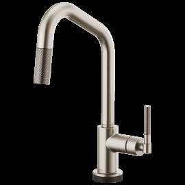 Brizo Litze(R): SmartTouch(R) Pull-Down Kitchen Faucet with Angled Spout and Knurled Handle, 64063LF-SS