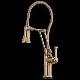 Brizo Artesso(R): SmartTouch(R) Articulating Kitchen Faucet With Finished Hose, 64125LF-GL