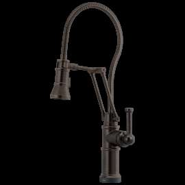 Brizo Artesso(R): SmartTouch(R) Articulating Kitchen Faucet With Finished Hose, 64125LF-RB