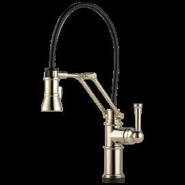 Brizo Artesso(R): Single Handle Articulating Kitchen Kitchen Faucet with SmartTouch(R) Technology, 64225LF-PN