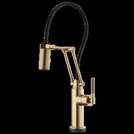 Brizo Litze(R): SmartTouch(R) Articulating Kitchen Faucet with Knurled Handle, 64243LF-GL