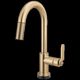 Brizo Litze(R): Smarttouch Pull-Down Prep Faucet with Arc Spout - Industrial Handle, 64944LF-GL