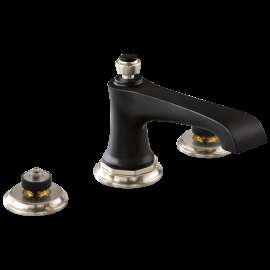 Brizo Rook(R): Widespread Lavatory Faucet - Less Handles 1.2 GPM, 65360LF-NKBLLHP-ECO