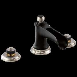 Brizo Rook(R): Widespread Lavatory Faucet with Channel Spout - Less Handles 1.5 GPM, 65361LF-NKBLLHP