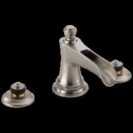 Brizo Rook(R): Widespread Lavatory Faucet with Channel Spout - Less Handles 1.5 GPM, 65361LF-NKLHP