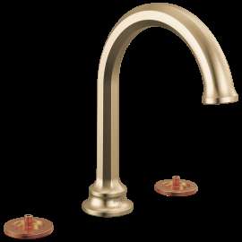 Brizo Beauclere(R): Widespread Lavatory Faucet with Arc Spout - Less Handles 1.2 GPM, 65365LF-GLLHP