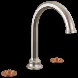 Brizo Beauclere(R): Widespread Lavatory Faucet with Arc Spout - Less Handles 1.2 GPM, 65365LF-NKLHP