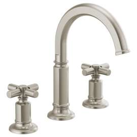 Brizo Invari(R): Widespread Lavatory Faucet with Arc Spout - Less Handles 1.2 GPM, 65376LF-NKLHP-ECO