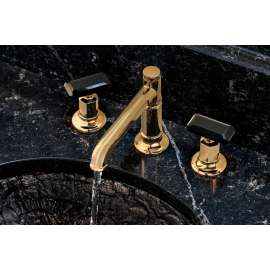 Brizo Invari(R): Widespread Lavatory Faucet with Arc Spout - Less Handles 1.5 GPM, 65376LF-PGLHP