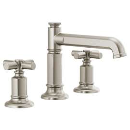 Brizo Invari(R): Widespread Lavatory Faucet with Column Spout - Less Handles 1.2 GPM, 65377LF-NKLHP-ECO