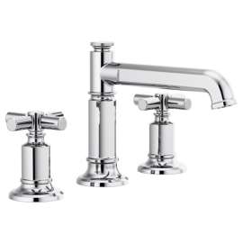 Brizo Invari(R): Widespread Lavatory Faucet with Column Spout - Less Handles 1.2 GPM, 65377LF-PCLHP-ECO