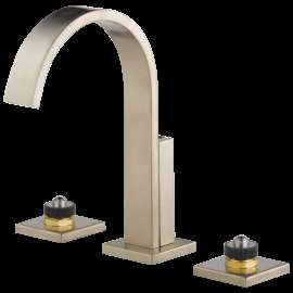 Brizo Siderna(R): Widespread Lavatory Faucet - Less Handles 1.2 GPM, 65380LF-BNLHP-ECO