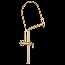 Brizo Essential(TM) Shower: 10 7/16" Classic Slide Bar Shower Arm And Flange, 81376-PG