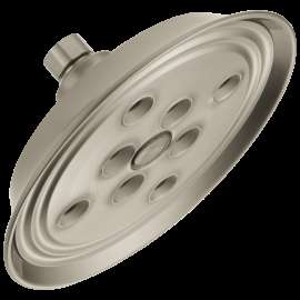 Brizo Essential(TM) Shower: 7" Classic Round H<sub>2</sub>Okinetic<sup>(R)</sup> Single Function Wall Mount Showerhead, 87305-BN
