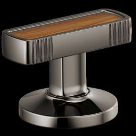 Brizo Kintsu(R): Widespread Lavatory Knob with Wood Inlay Handle Kit, HI5306-BNXWD