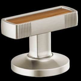 Brizo Kintsu(R): Widespread Lavatory Knob with Wood Inlay Handle Kit, HI5306-NKWD