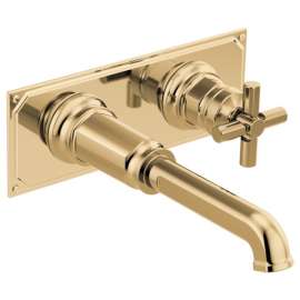Brizo Invari(R): Two-Hole, Single-Handle Wall Mount Lavatory Faucet - Less Handle 1.5 GPM, T65776LF-PGLHP