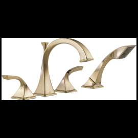 Brizo Virage(R): Roman Tub Faucet with Hand Shower, T67430-GL